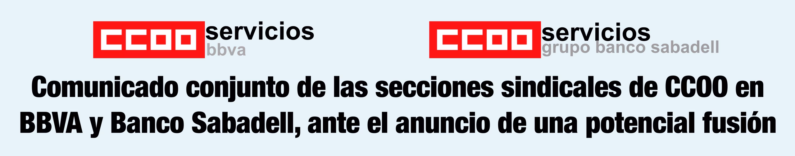 Comunicado conjunto CCOO grupo Banco Sabadell y CCOO BBVA