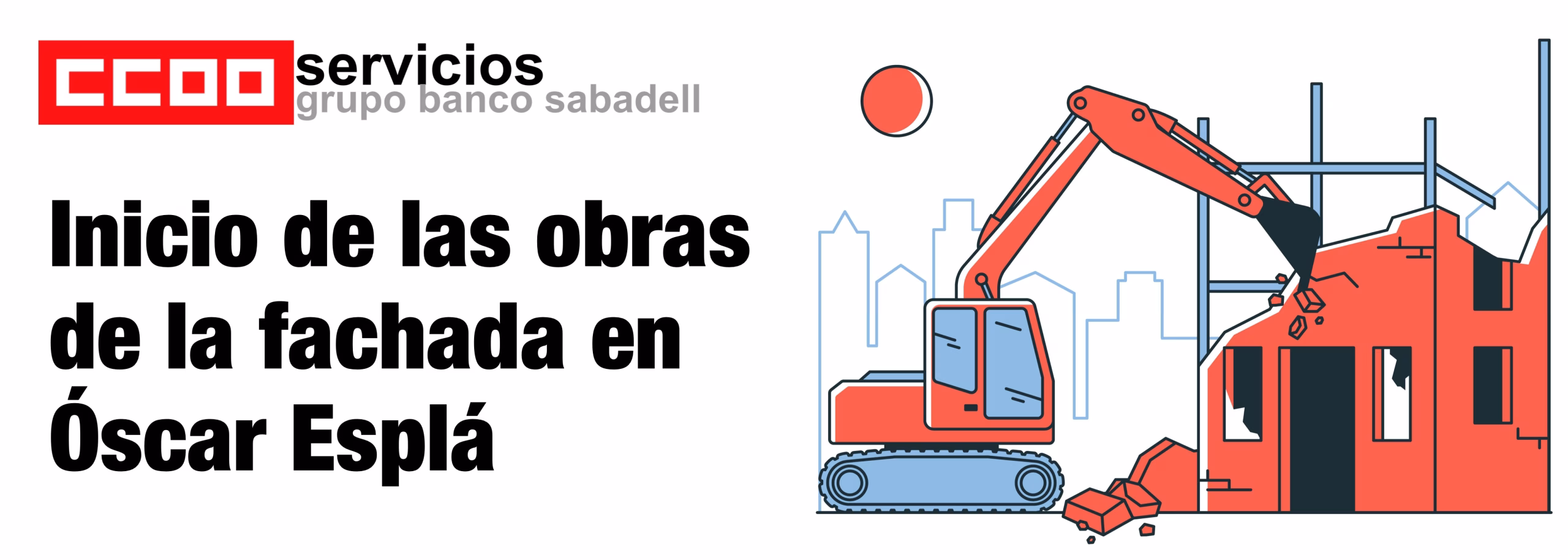 las obras de la fachada del Centro Corporativo