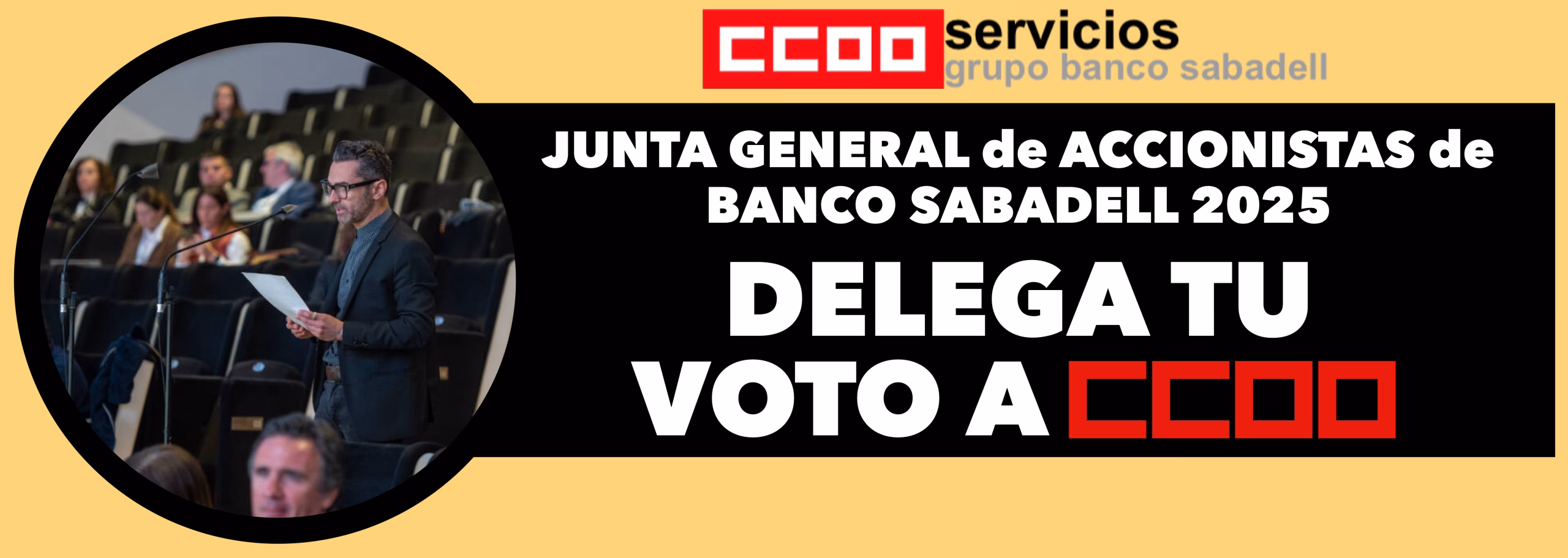 Delega tu voto a CCOO en la Junta de Accionistas de Banco Sabadell